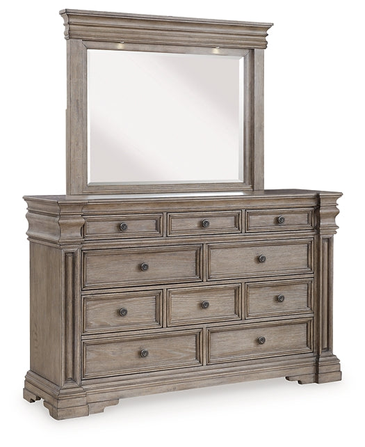 Blairhurst Panel Bed With Mirrored Dresser