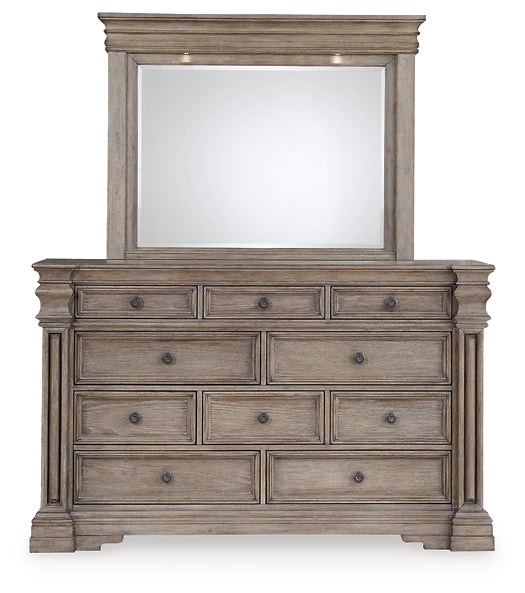 Blairhurst Panel Bed With Mirrored Dresser