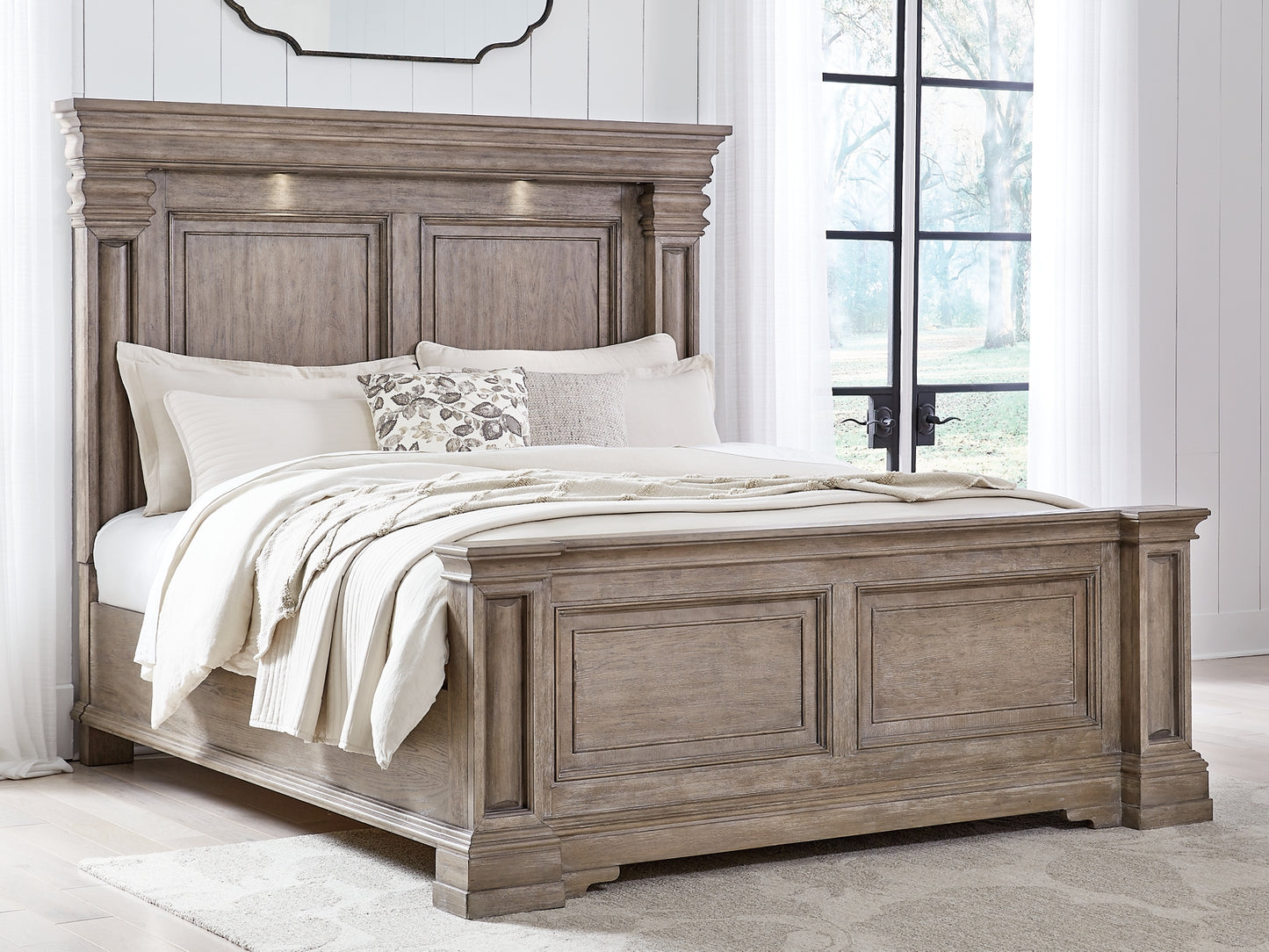 Blairhurst Panel Bed With Mirrored Dresser