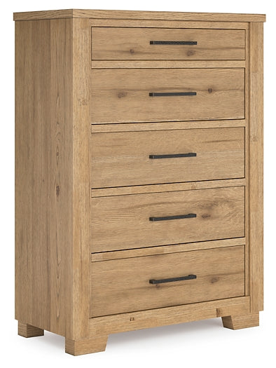 Galliden California Panel Bed With Mirrored Dresser, Chest And 2 Nightstands