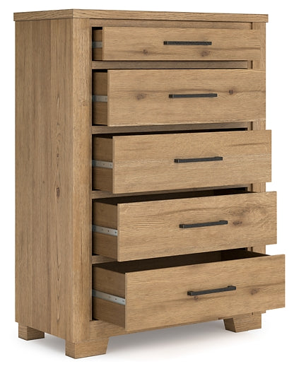 Galliden California Panel Bed With Mirrored Dresser, Chest And 2 Nightstands