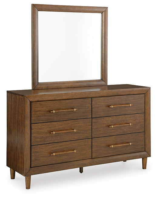 Lyncott California Upholstered Bed With Mirrored Dresser, Chest And 2 Nightstands