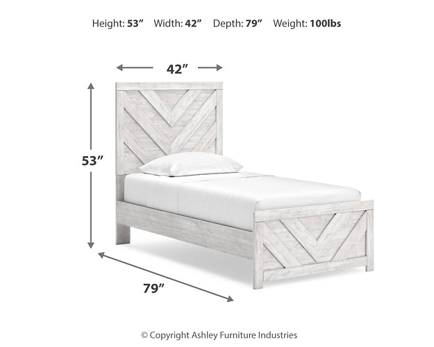 Cayboni Panel Bed With Mirrored Dresser