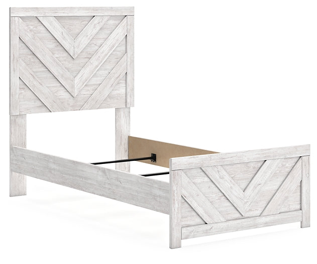Cayboni Panel Bed With Mirrored Dresser