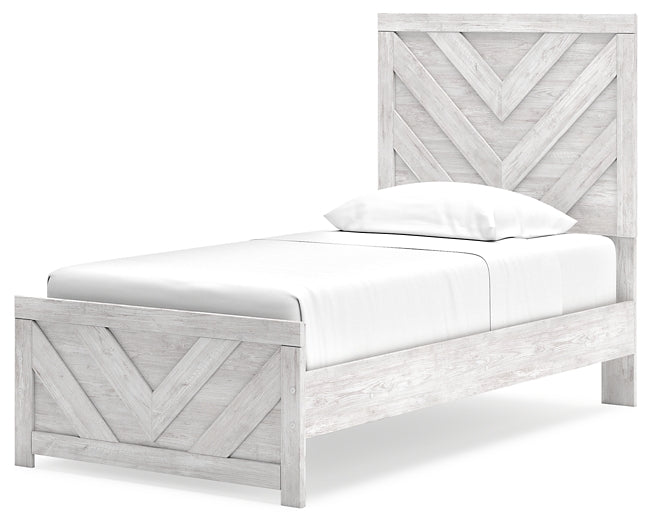 Cayboni Panel Bed With Mirrored Dresser And Nightstand