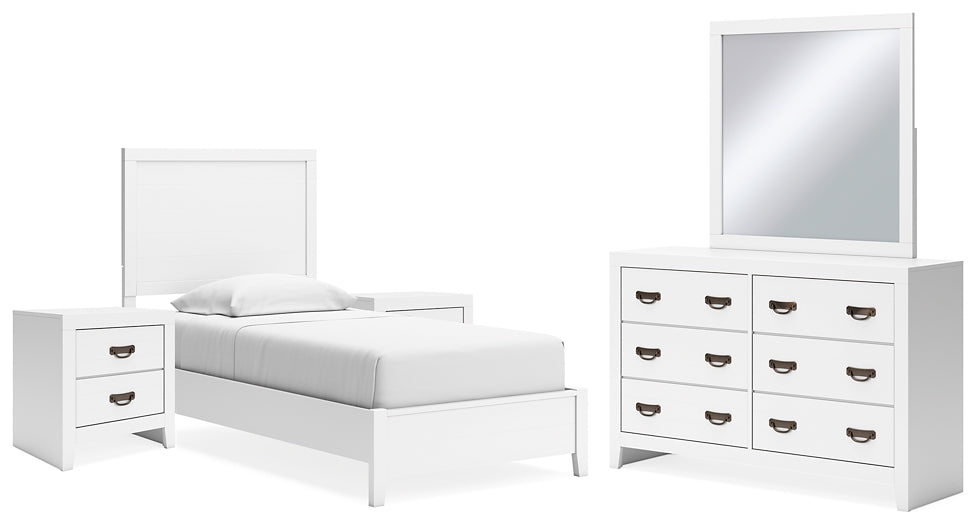Binterglen Panel Bed With Mirrored Dresser And 2 Nightstands