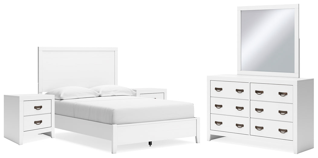 Binterglen Panel Bed With Mirrored Dresser And 2 Nightstands