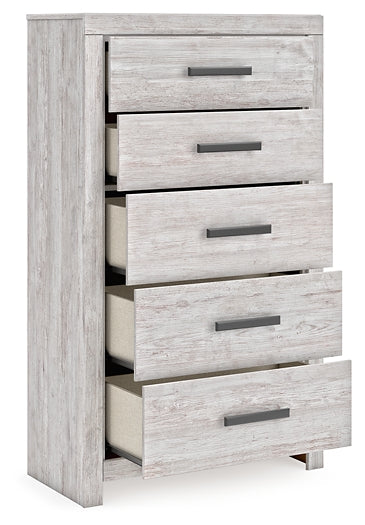 Cayboni Panel Bed With Mirrored Dresser, Chest And Nightstand