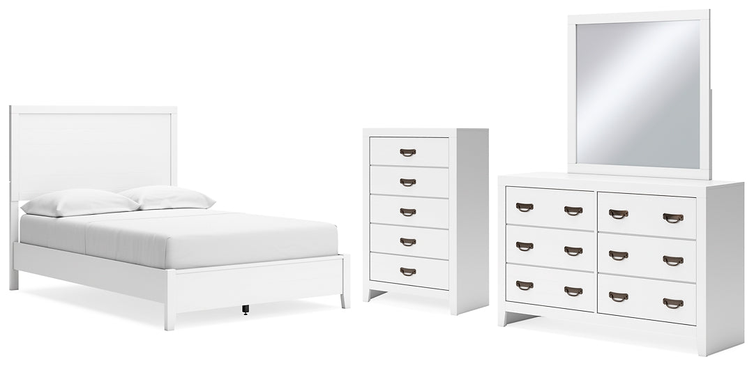 Binterglen Panel Bed With Mirrored Dresser And Chest