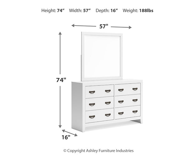 Binterglen Panel Bed With Mirrored Dresser And Chest