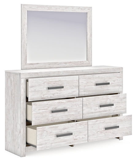 Cayboni Panel Bed With Mirrored Dresser And 2 Nightstands
