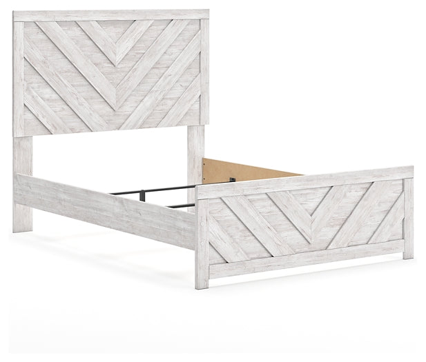 Cayboni Panel Bed With Mirrored Dresser And 2 Nightstands