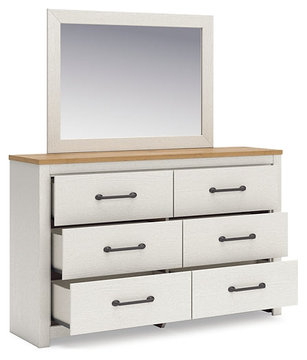 Linnocreek Panel Bed With Mirrored Dresser
