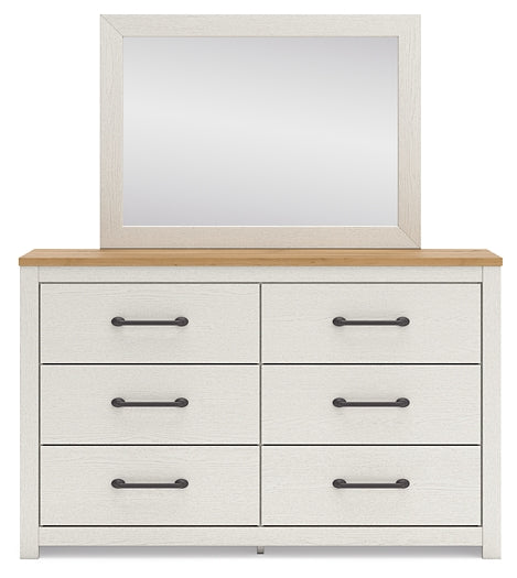 Linnocreek Panel Bed With Mirrored Dresser