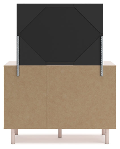 Wistenpine Upholstered Panel Bed With Mirrored Dresser And 2 Nightstands
