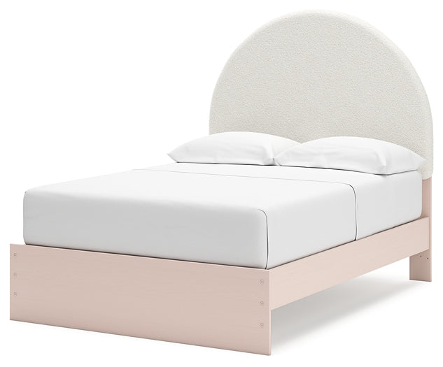 Wistenpine Upholstered Panel Bed With Mirrored Dresser And 2 Nightstands