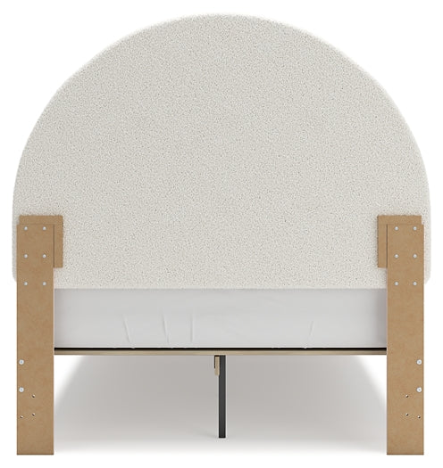 Wistenpine Upholstered Panel Bed With Mirrored Dresser And 2 Nightstands