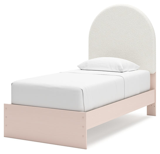 Wistenpine Upholstered Panel Bed With Mirrored Dresser And 2 Nightstands