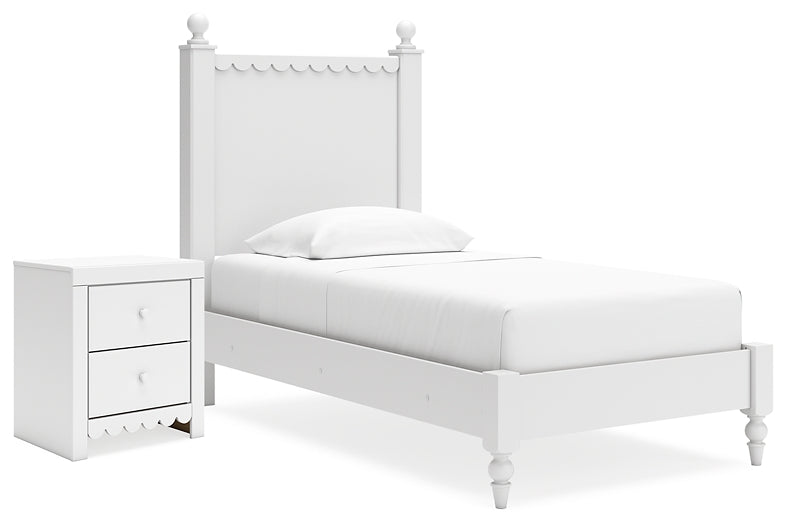 Mollviney Panel Bed With Nightstand