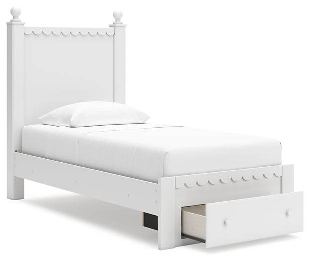 Mollviney Panel Storage Bed With Mirrored Dresser, Chest And 2 Nightstands