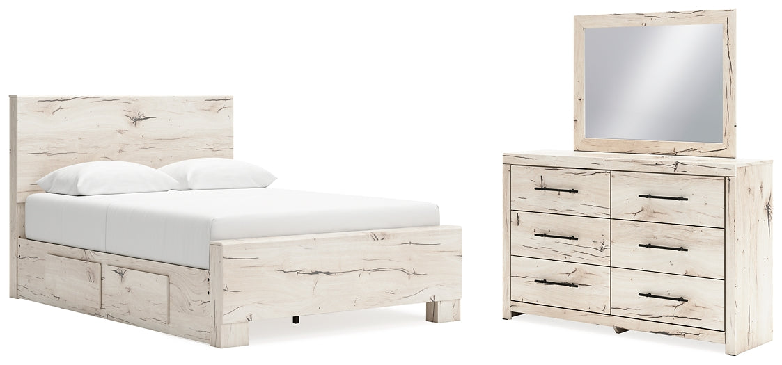 Lawroy Panel Bed With Mirrored Dresser