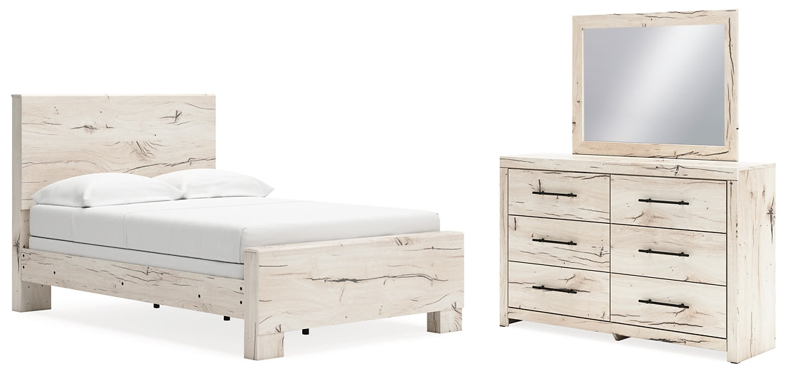 Lawroy Panel Bed With Mirrored Dresser