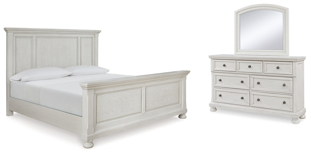 Robbinsdale Panel Bed With Mirrored Dresser