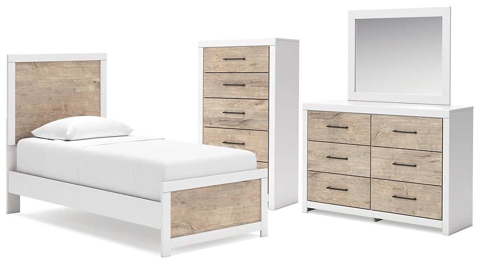 Charbitt Panel Bed With Mirrored Dresser And Chest