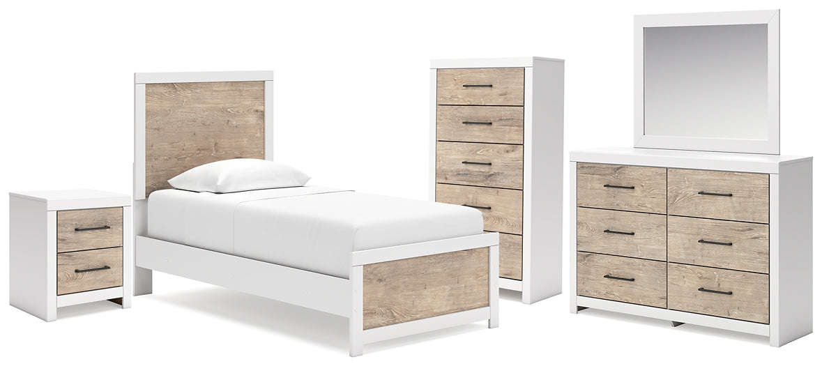 Charbitt Panel Bed With Mirrored Dresser, Chest And Nightstand