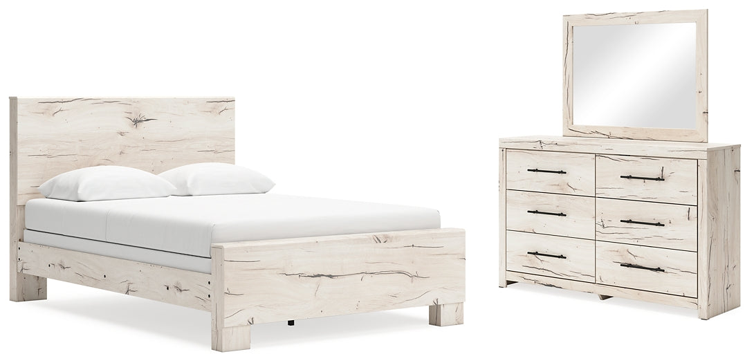 Lawroy Panel Bed With Mirrored Dresser