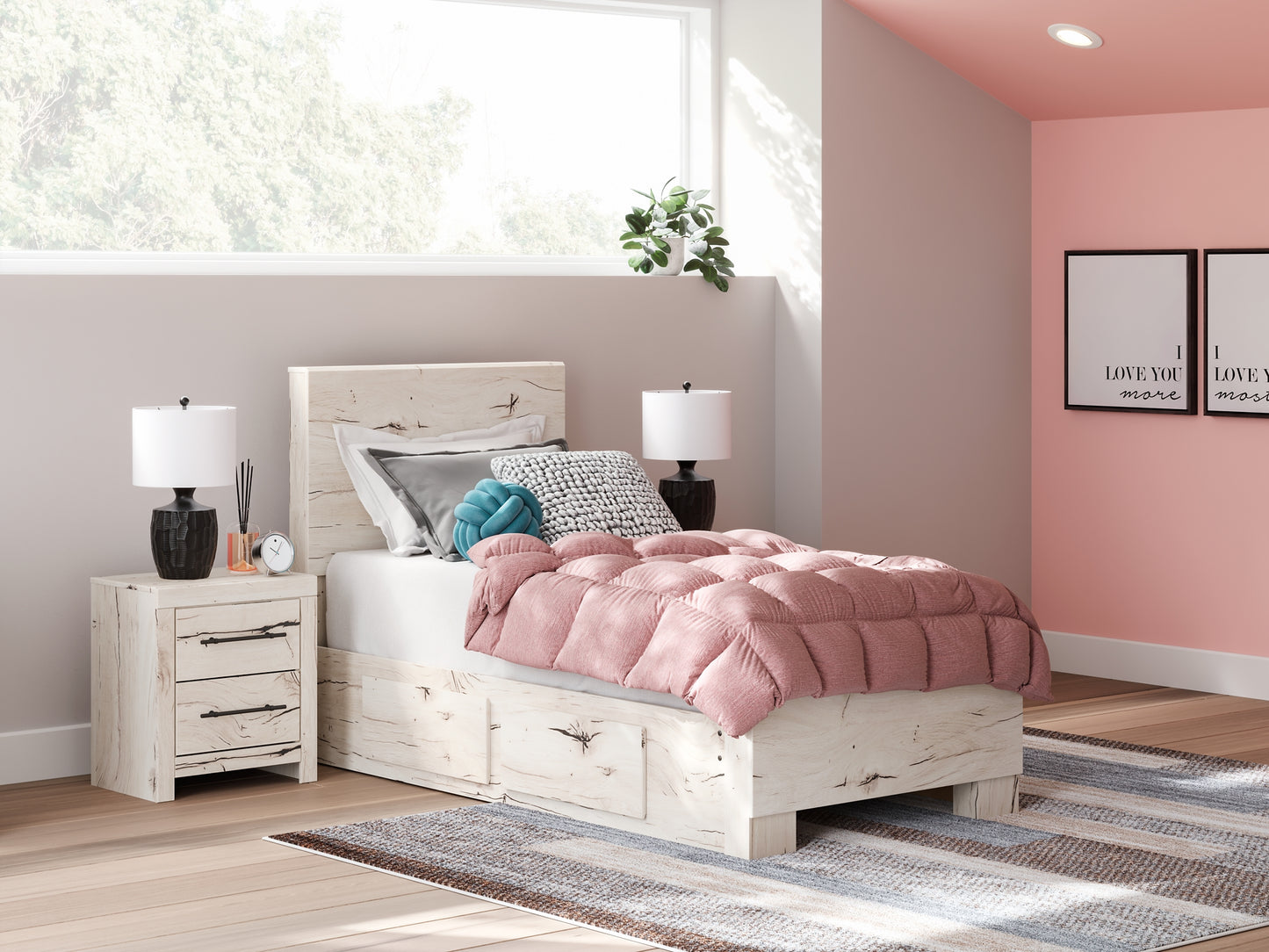 Lawroy Panel Bed With Mirrored Dresser
