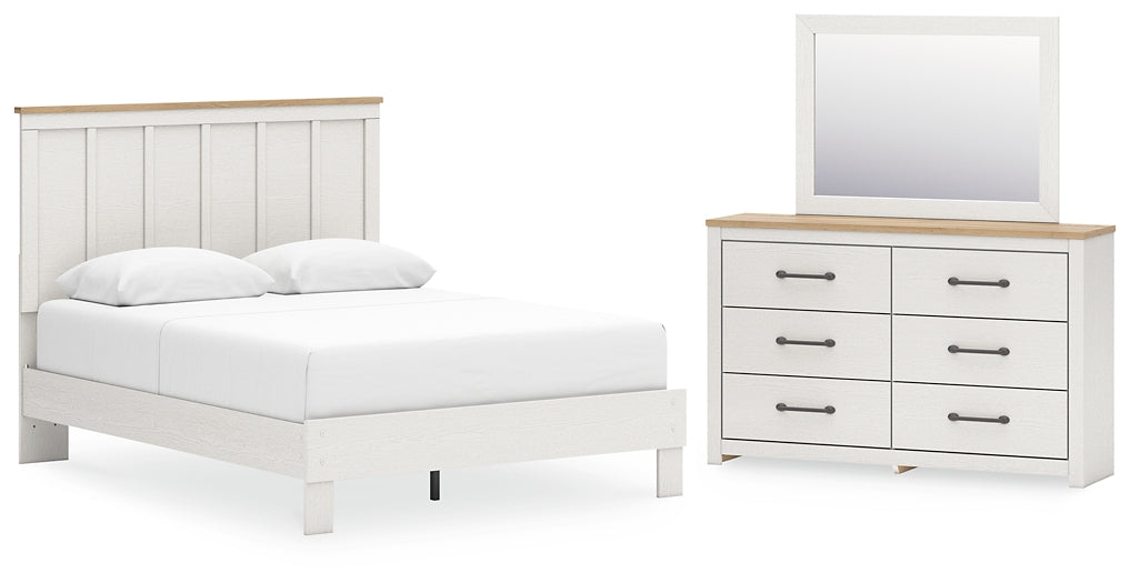 Linnocreek Panel Bed With Mirrored Dresser