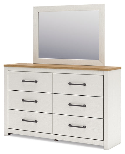 Linnocreek Panel Bed With Mirrored Dresser