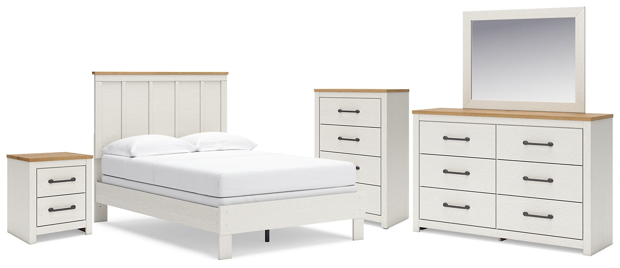 Linnocreek Panel Bed With Mirrored Dresser, Chest And Nightstand