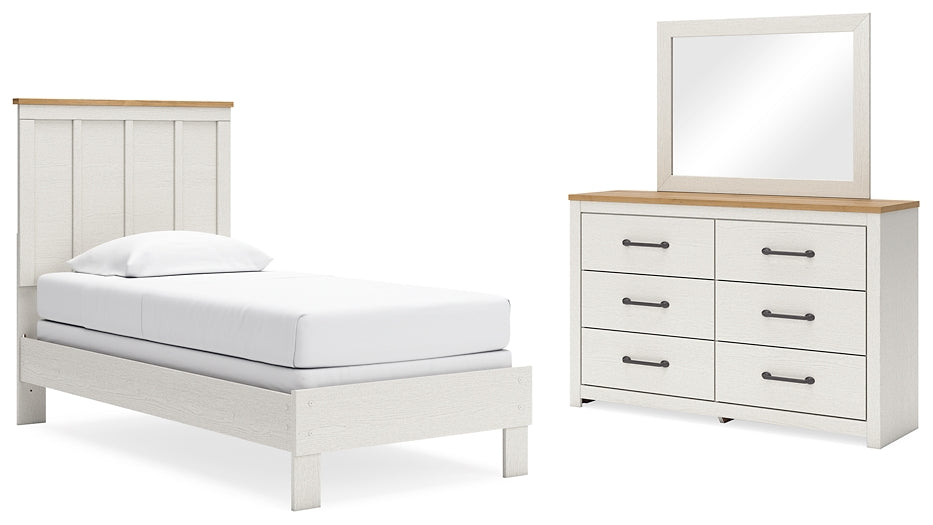 Linnocreek Panel Bed With Mirrored Dresser