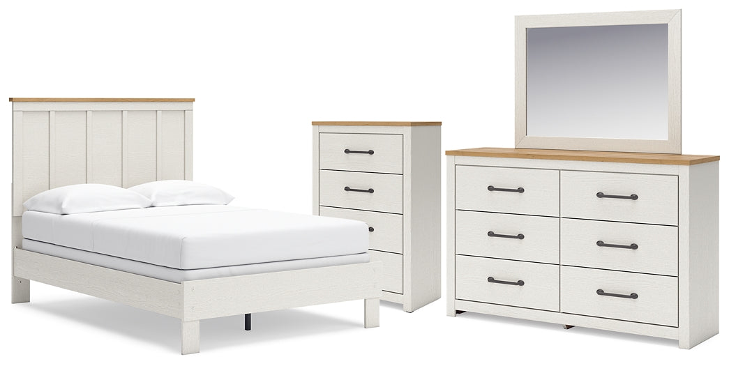 Linnocreek Panel Bed With Mirrored Dresser And Chest
