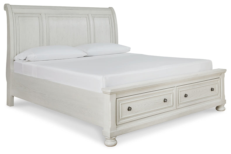 Robbinsdale Sleigh Bed With Storage With Mirrored Dresser And Chest