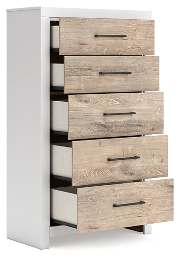 Charbitt Panel Bed With Mirrored Dresser And Chest