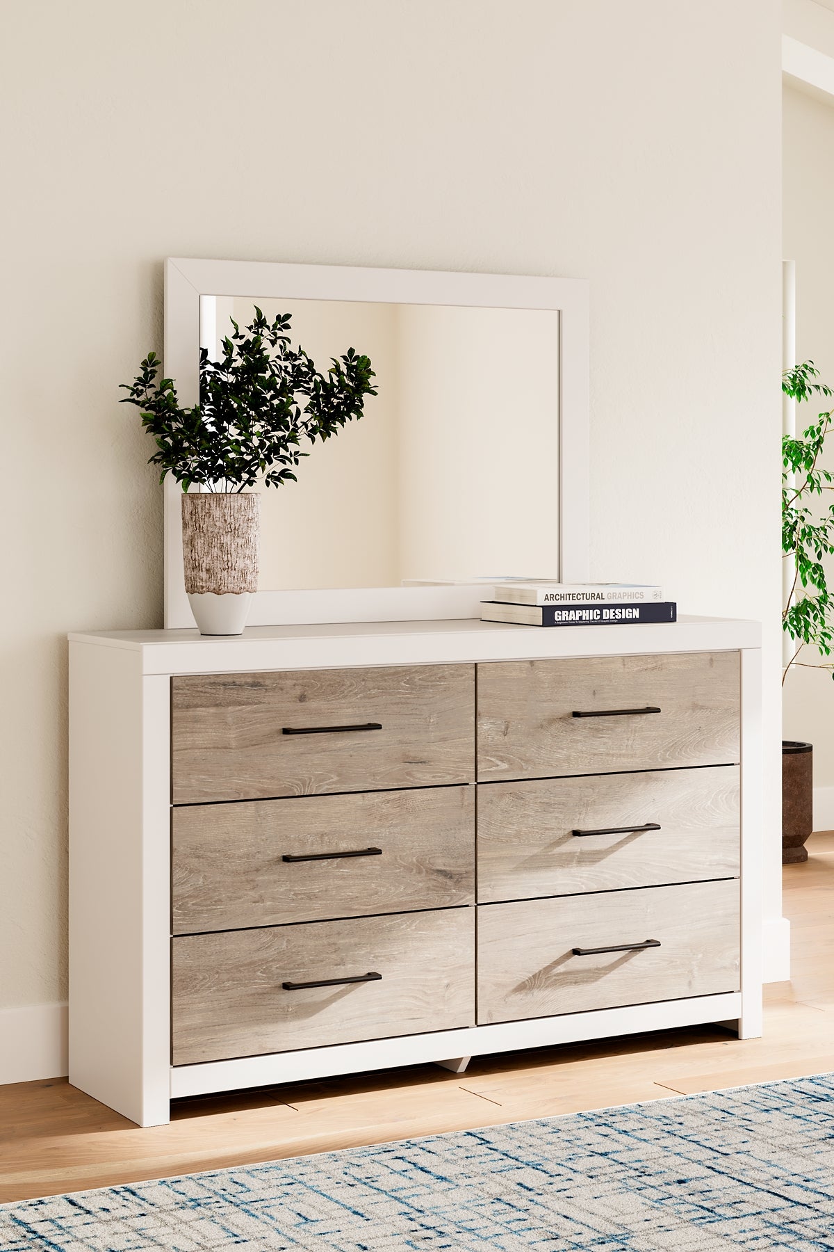Charbitt Panel Bed With Mirrored Dresser And Chest