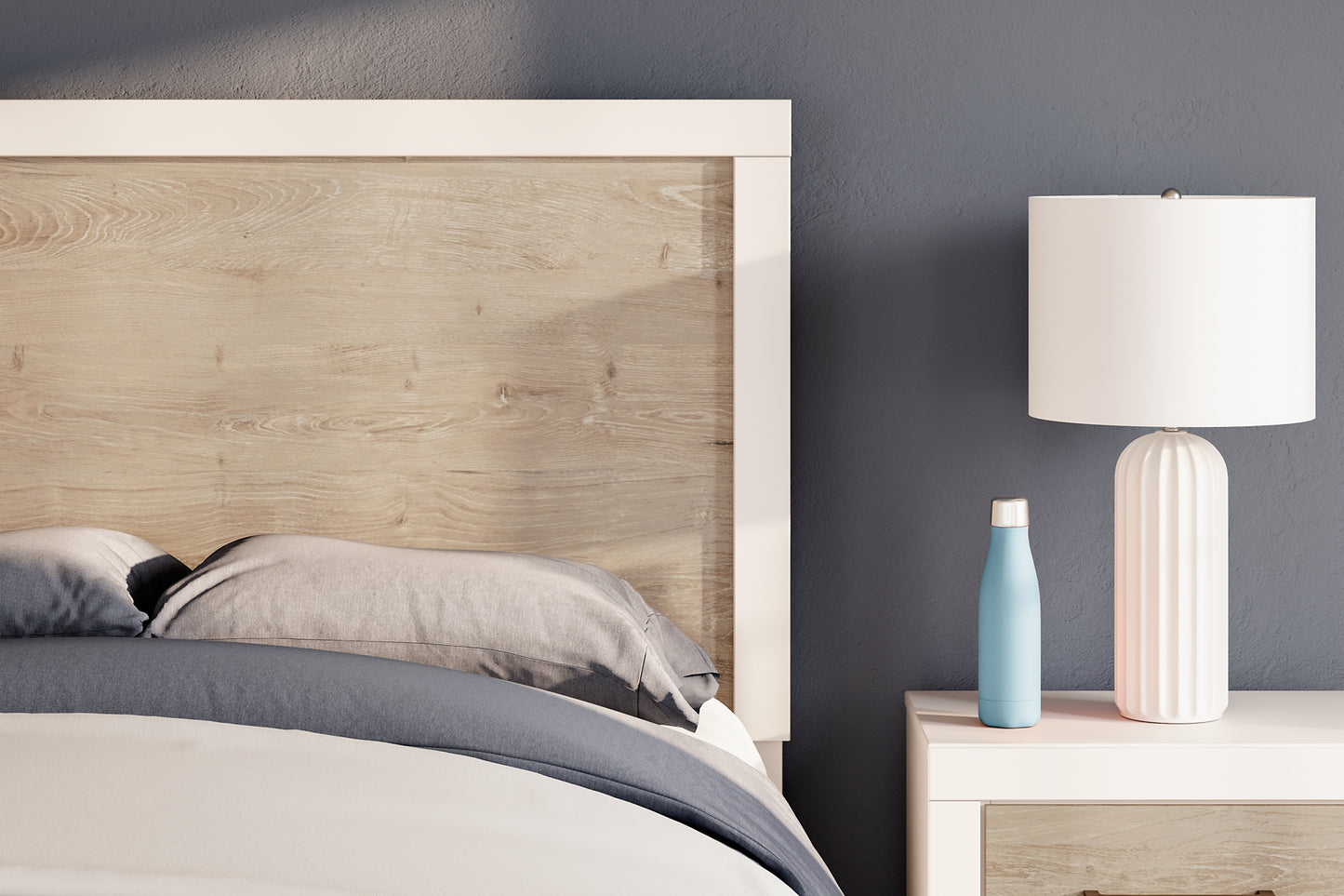 Charbitt Panel Bed With Mirrored Dresser And Chest