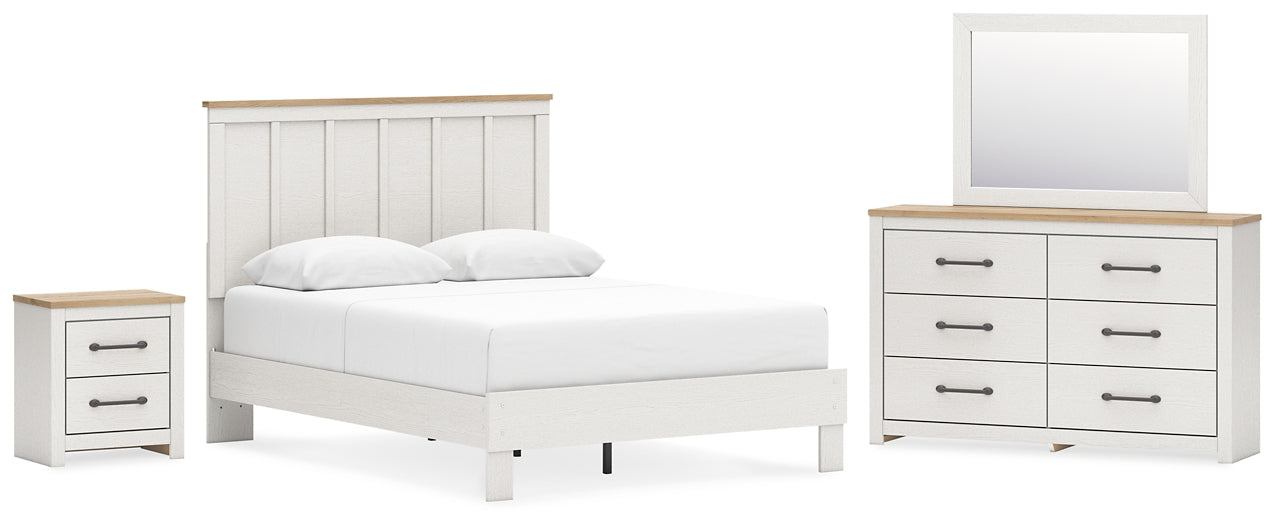 Linnocreek Panel Bed With Mirrored Dresser And Nightstand