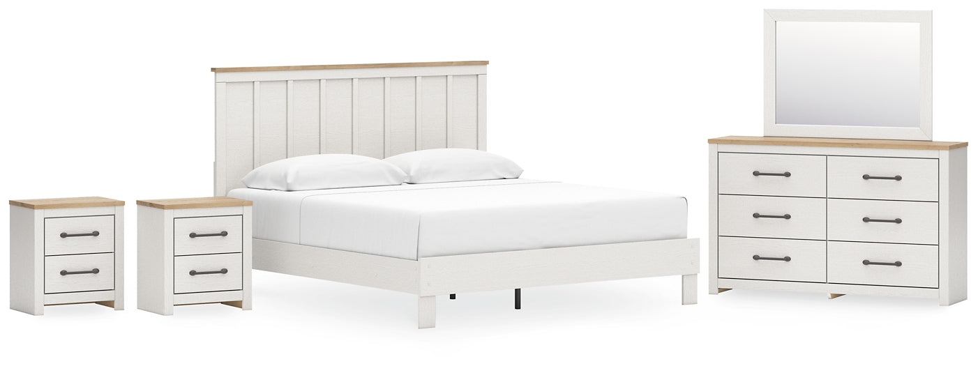 Linnocreek Panel Bed With Mirrored Dresser And 2 Nightstands