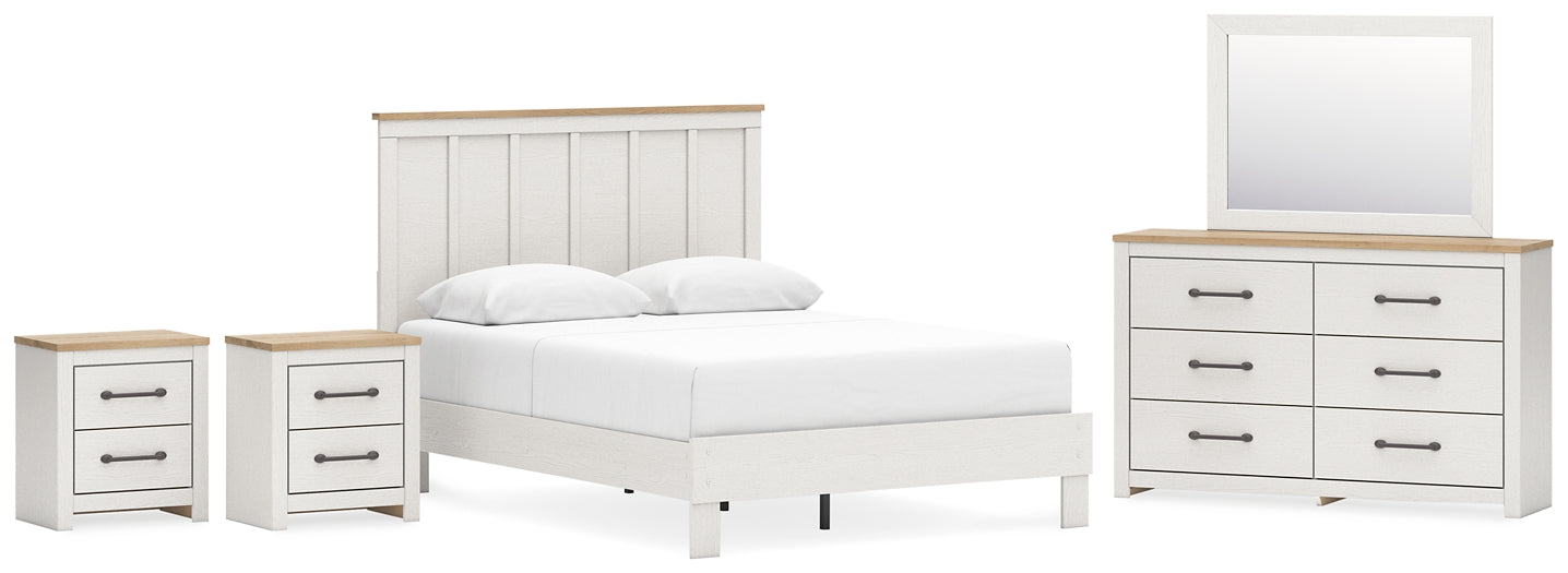 Linnocreek Panel Bed With Mirrored Dresser And 2 Nightstands
