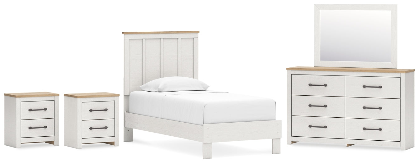 Linnocreek Panel Bed With Mirrored Dresser And 2 Nightstands