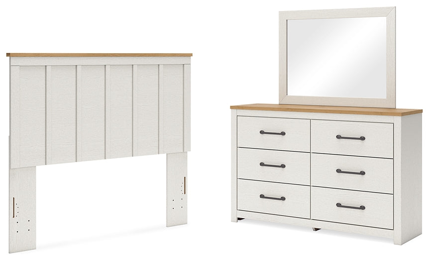 Linnocreek Panel Headboard With Mirrored Dresser