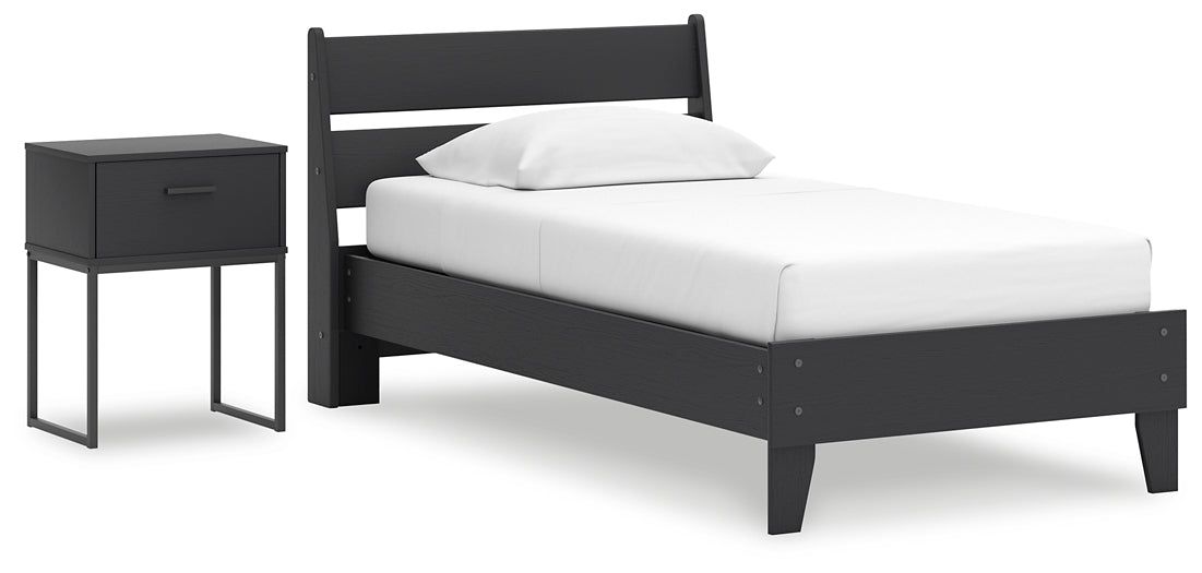 Socalle Panel Platform Bed With Nightstand