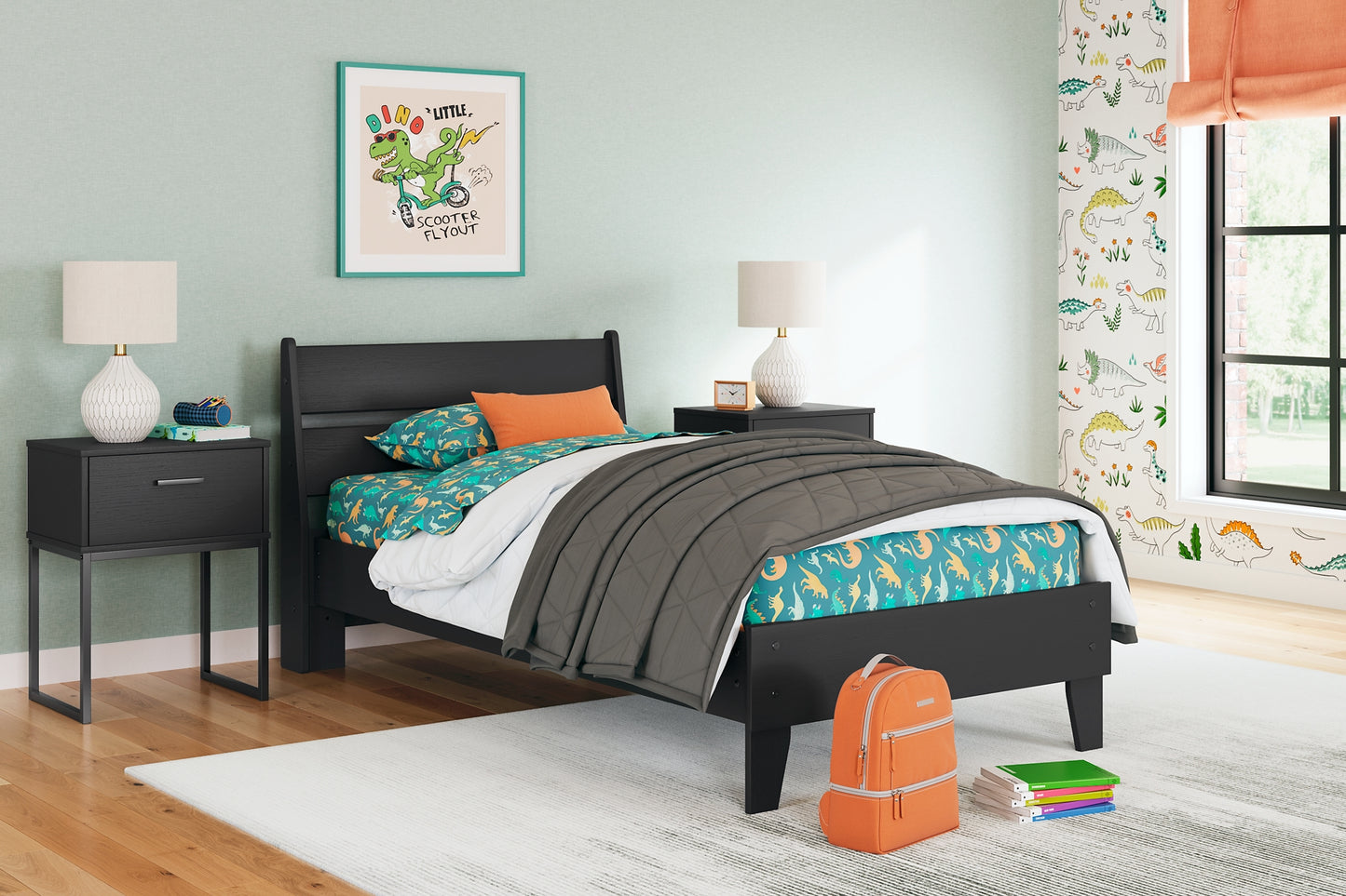 Socalle Panel Platform Bed With Nightstand
