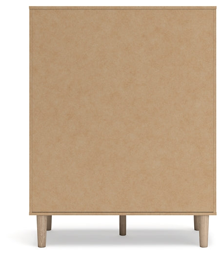 Cielden Upholstered Panel Bed With Mirrored Dresser And Chest