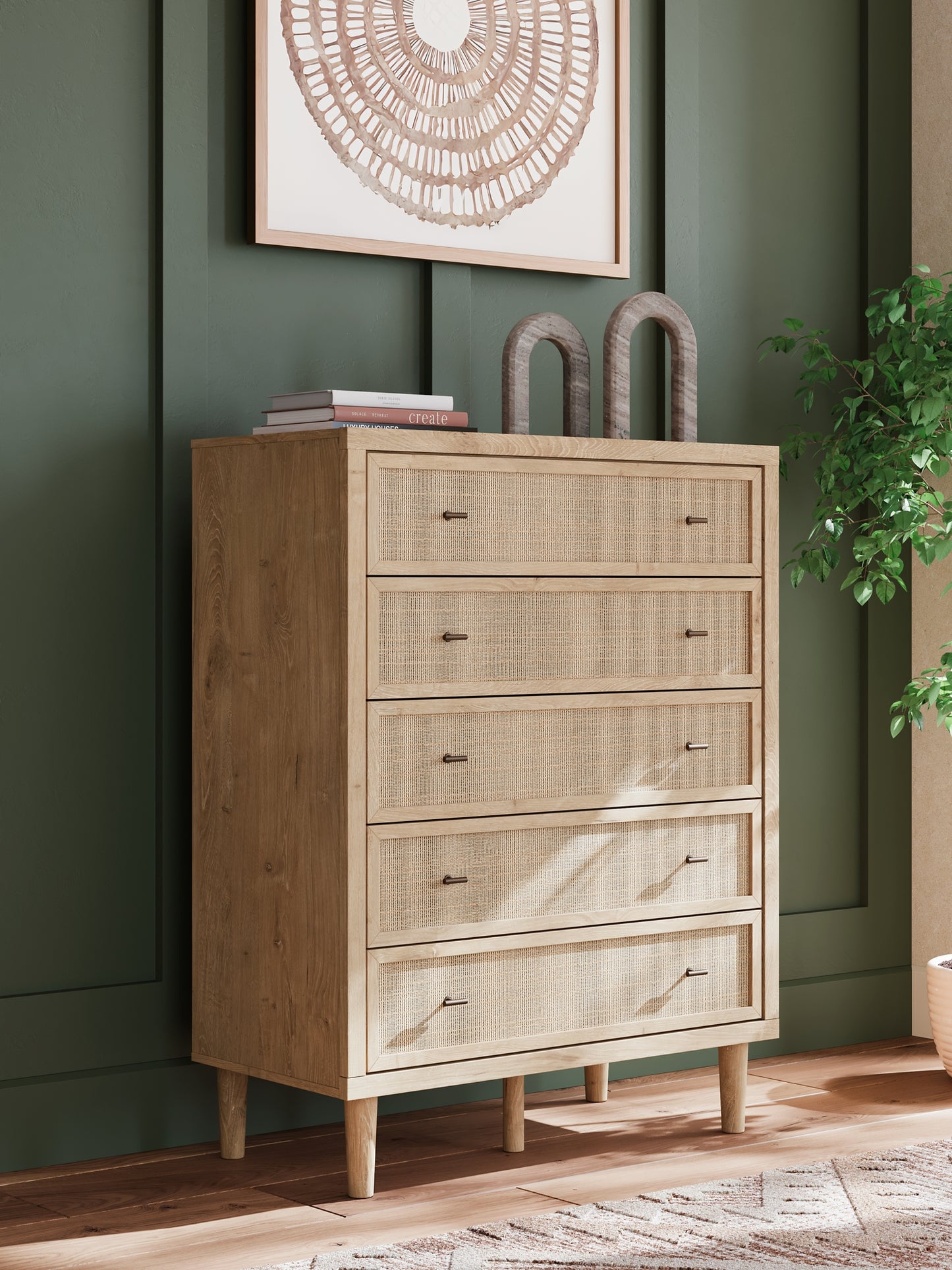Cielden Panel Bed With Mirrored Dresser And Chest