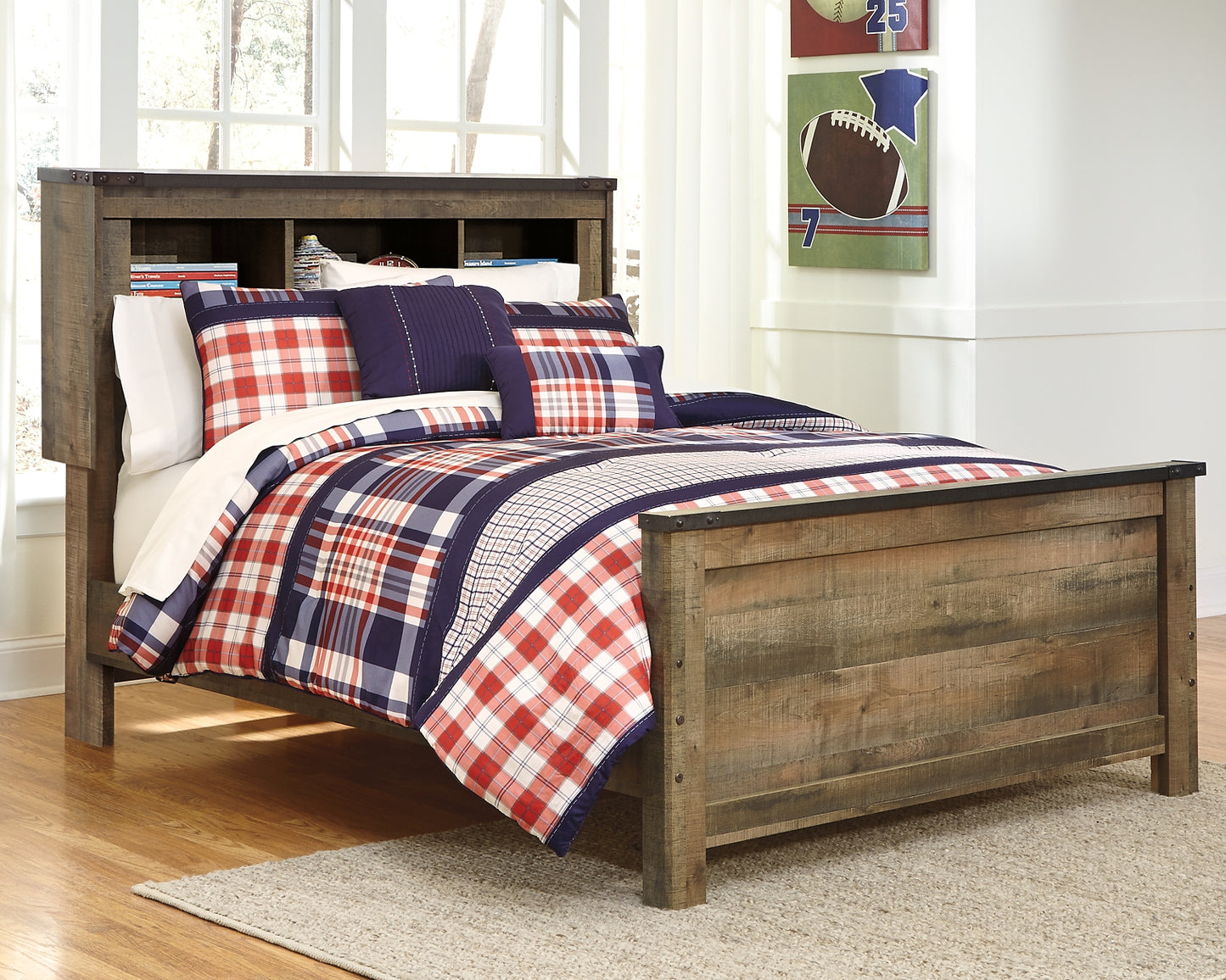 Trinell Bookcase Panel Bed